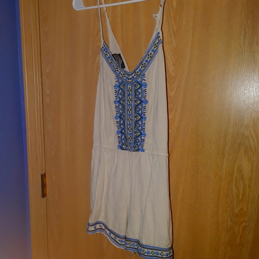 Angie Small Offwhite embroidered romper